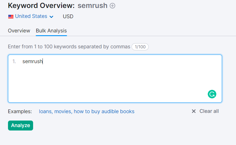 Keyword Overview от Semrush, един от най-добрите платени инструменти за анализ и проучване на ключови думи и фрази в индустрията